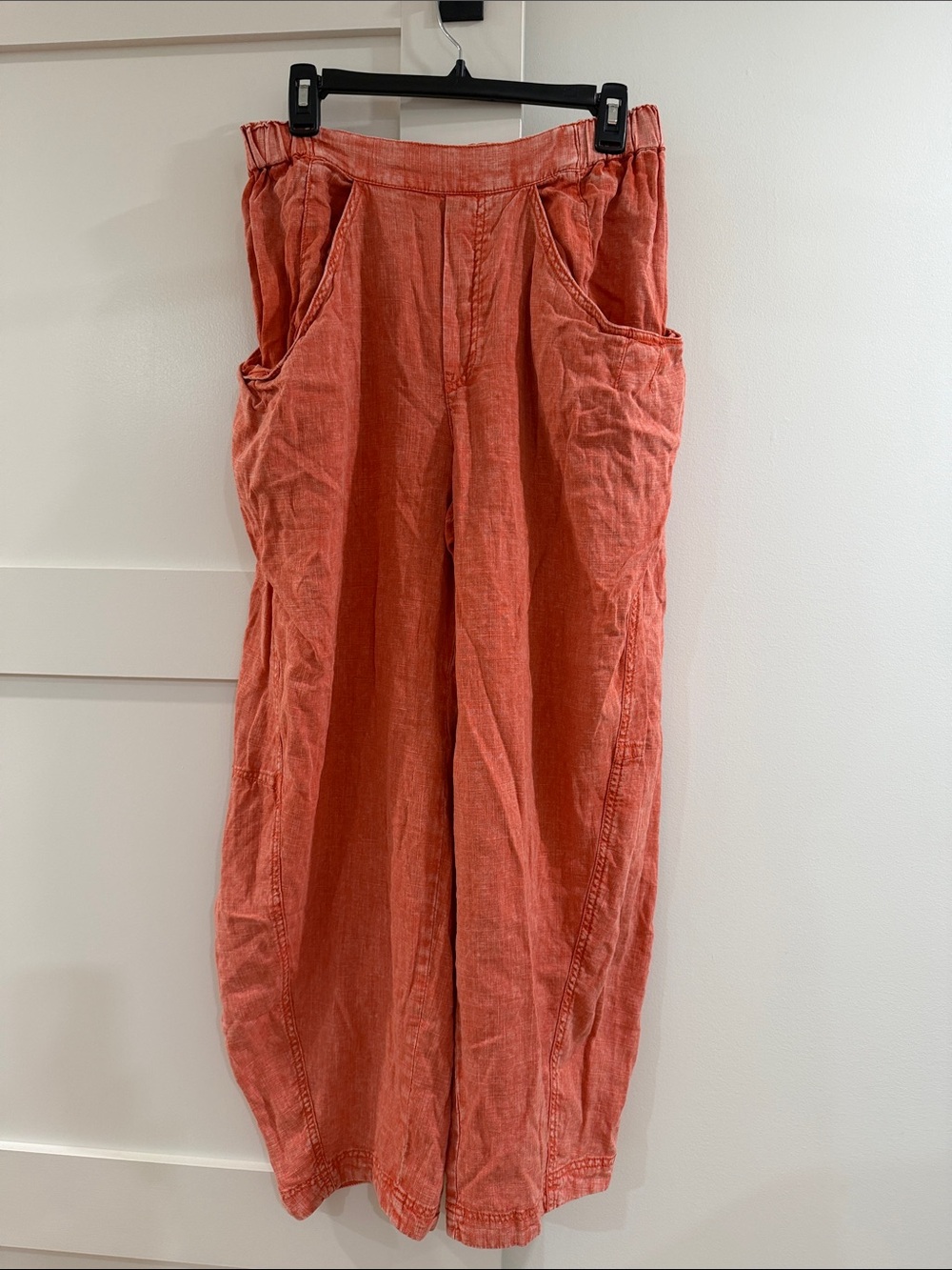 Free People High Road Linen-blend pants - mandarin